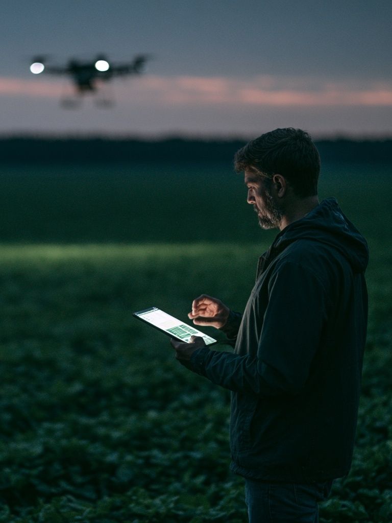 Drone Operator at Dusk Photography Poster. poster — photography art