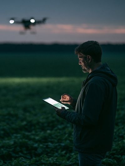 Drone Operator at Dusk Photography Poster. poster