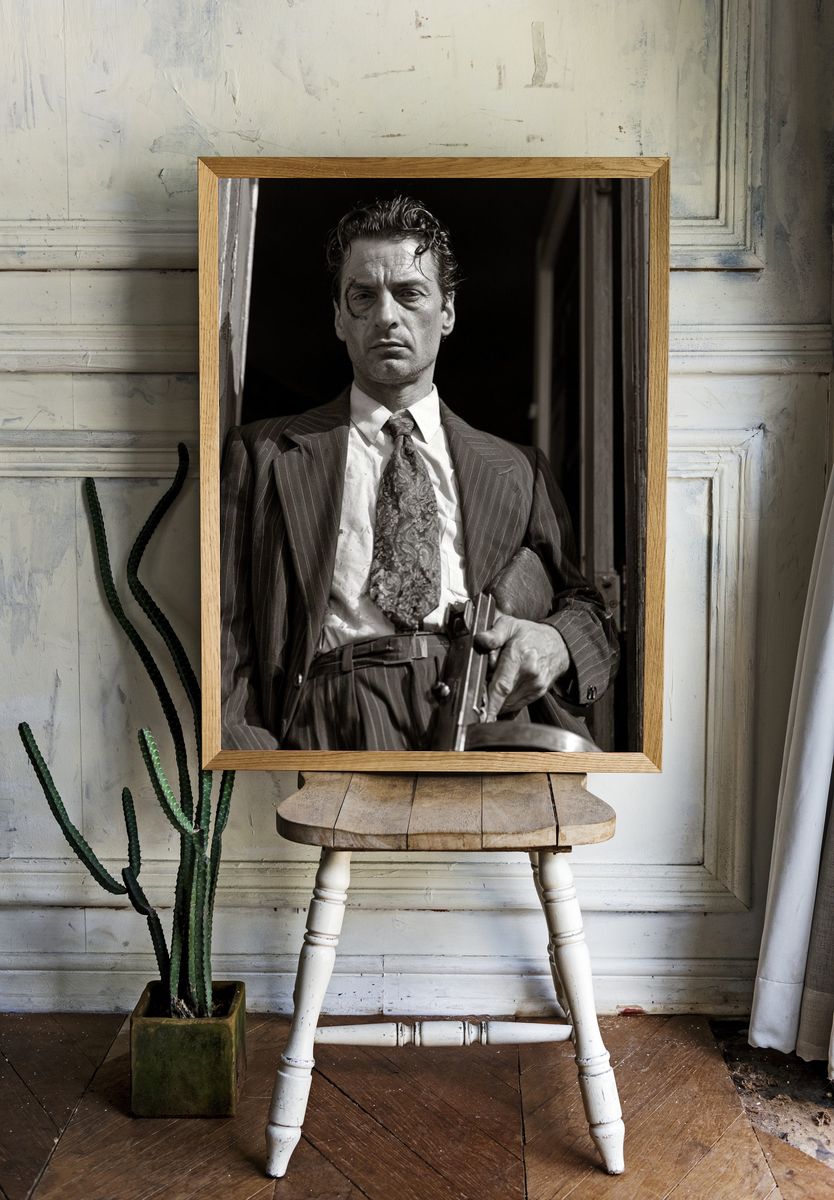 Gangster Portrait Black-White Poster. room preview