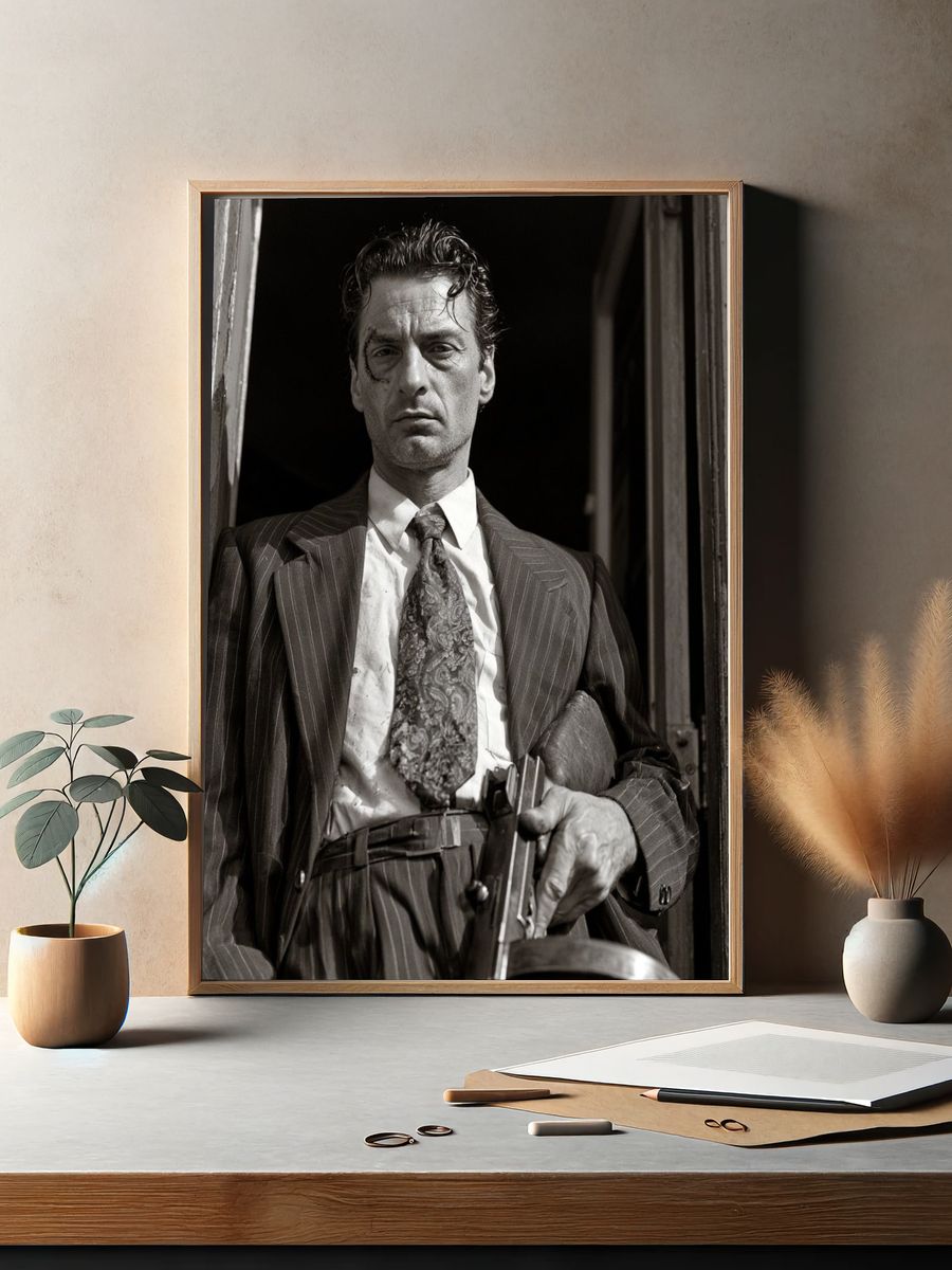 Gangster Portrait Black-White Poster. — room view 2