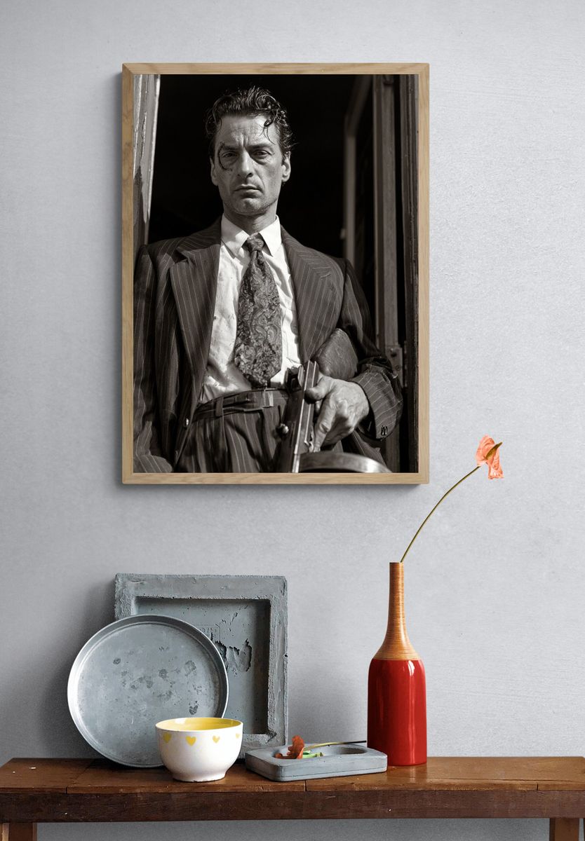 Gangster Portrait Black-White Poster. — room view 3