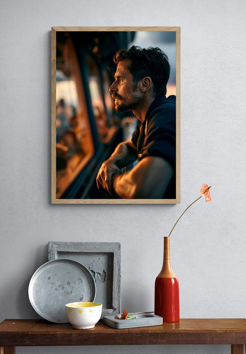 Cinematic Man at Sunset Poster. — room view 3