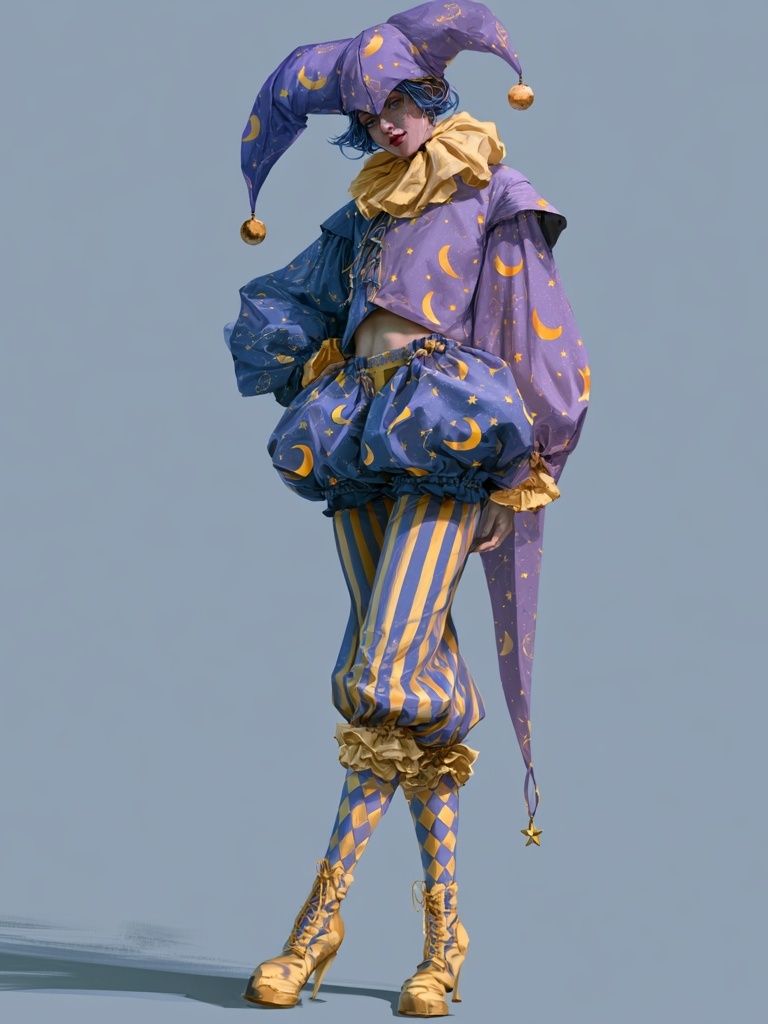 Whimsical Jester Fashion Poster. poster — photography art