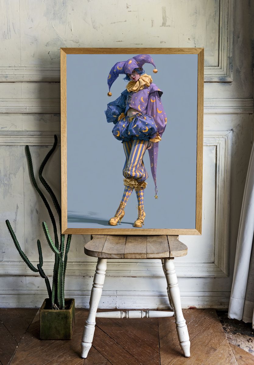 Whimsical Jester Fashion Poster. room preview