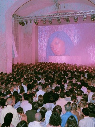 Pink Concert Crowd Photography Poster. poster