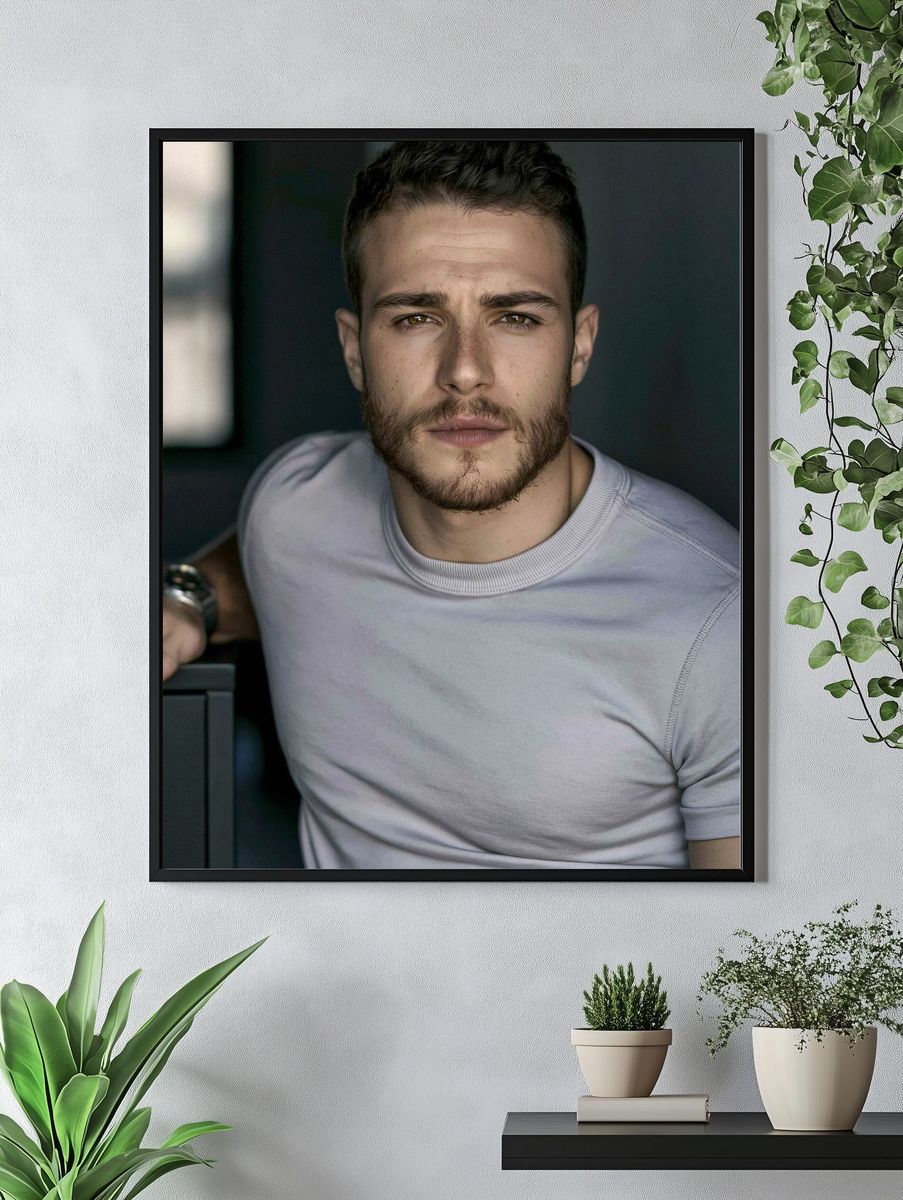 Moody Male Portrait Photography Poster. — room view 4