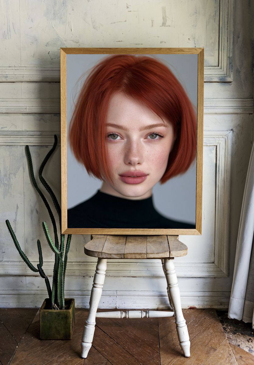 Red Hair Portrait Photography Poster. — room view 1