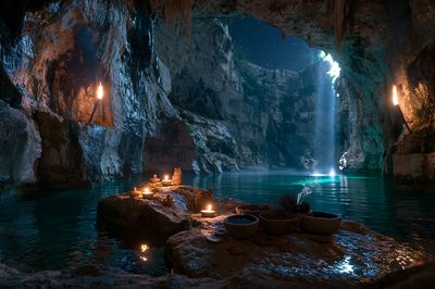 Mystic Cave Lagoon Photography Poster.