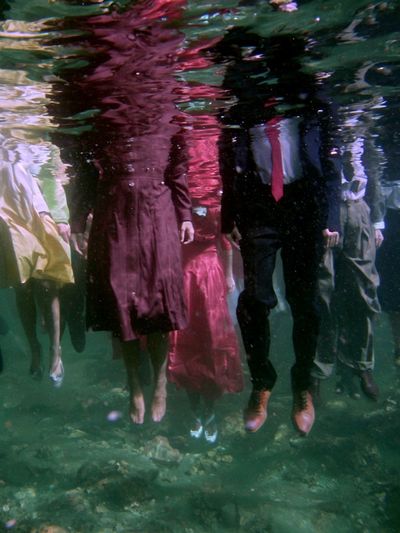 Underwater Formal Figures Photography Poster. poster