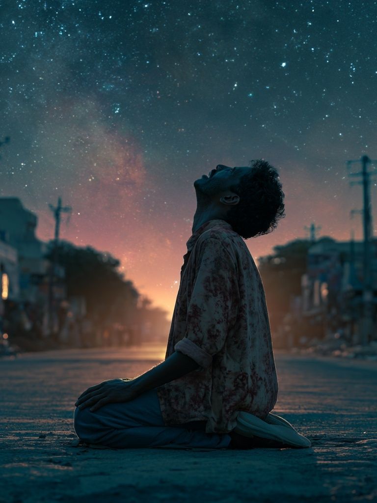 Stargazing Street Silhouette Poster. poster — photography art