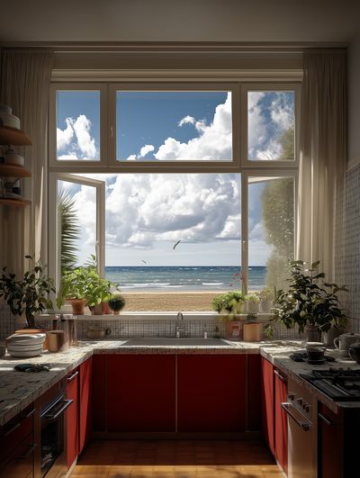 Ocean View Kitchen Photography Poster.