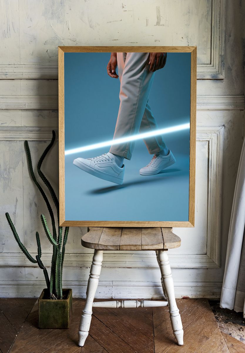 White Sneakers Streetwear Photography Poster. room preview