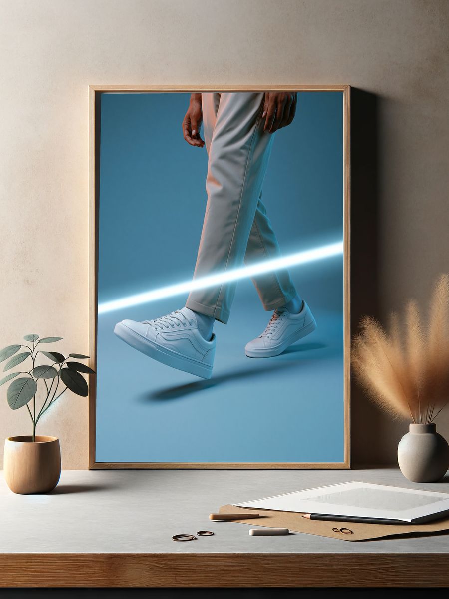 White Sneakers Streetwear Photography Poster. — room view 2