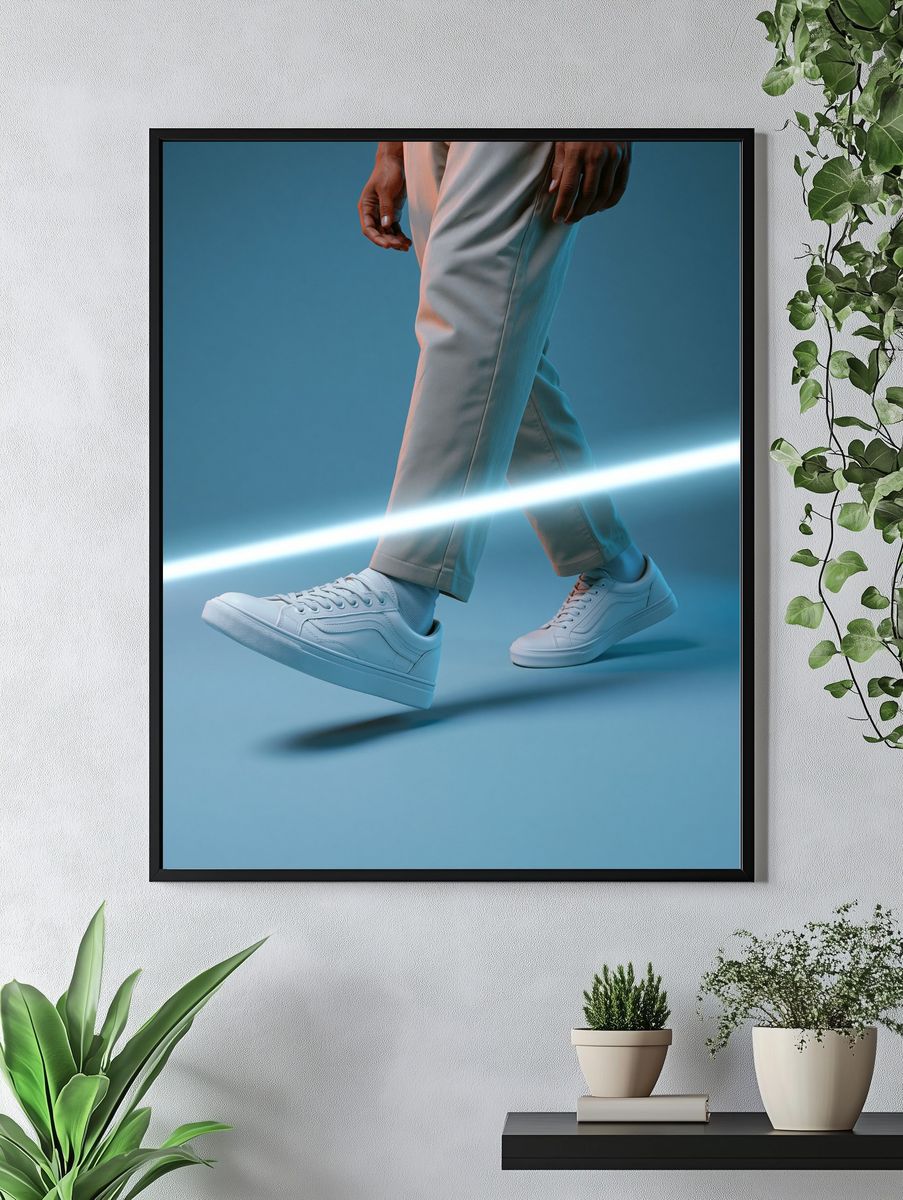 White Sneakers Streetwear Photography Poster. — room view 4