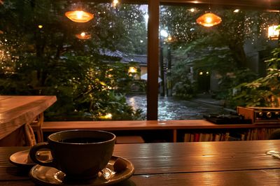 Rainy Café Window Photography Poster. poster