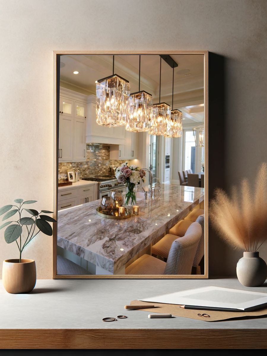 Luxury Marble Kitchen Interior Photography Poster. — room view 2