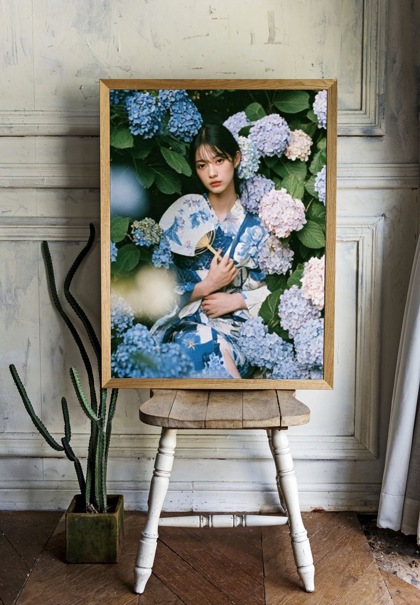 Hydrangea Portrait Photography Poster. room preview