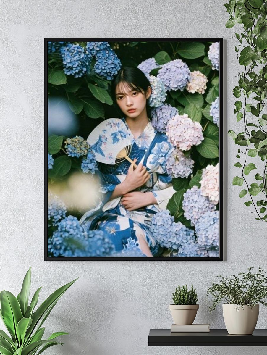 Hydrangea Portrait Photography Poster. — room view 4