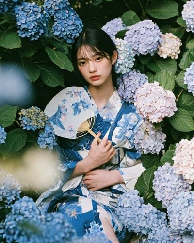 Hydrangea Portrait Photography Poster.