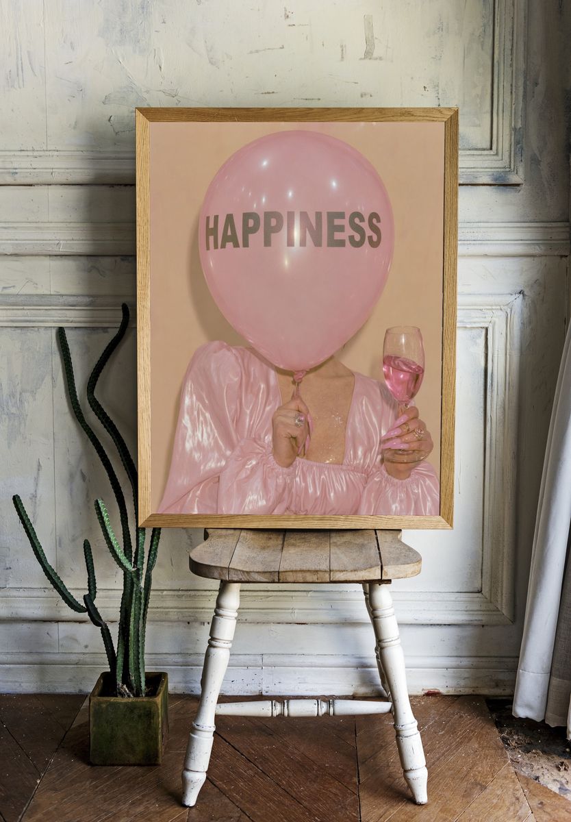 Happiness Balloon Portrait Print. — room view 1