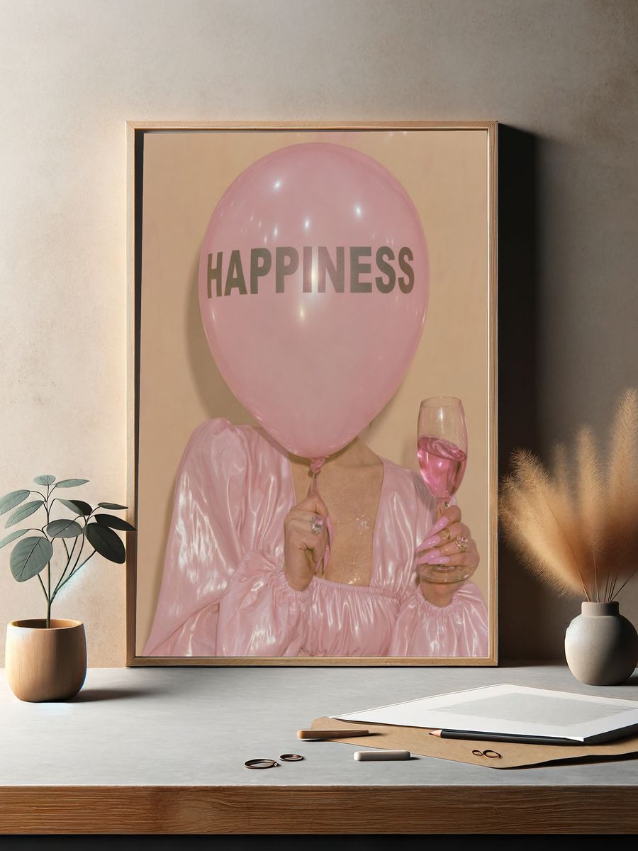 Happiness Balloon Portrait Print. — room view 2