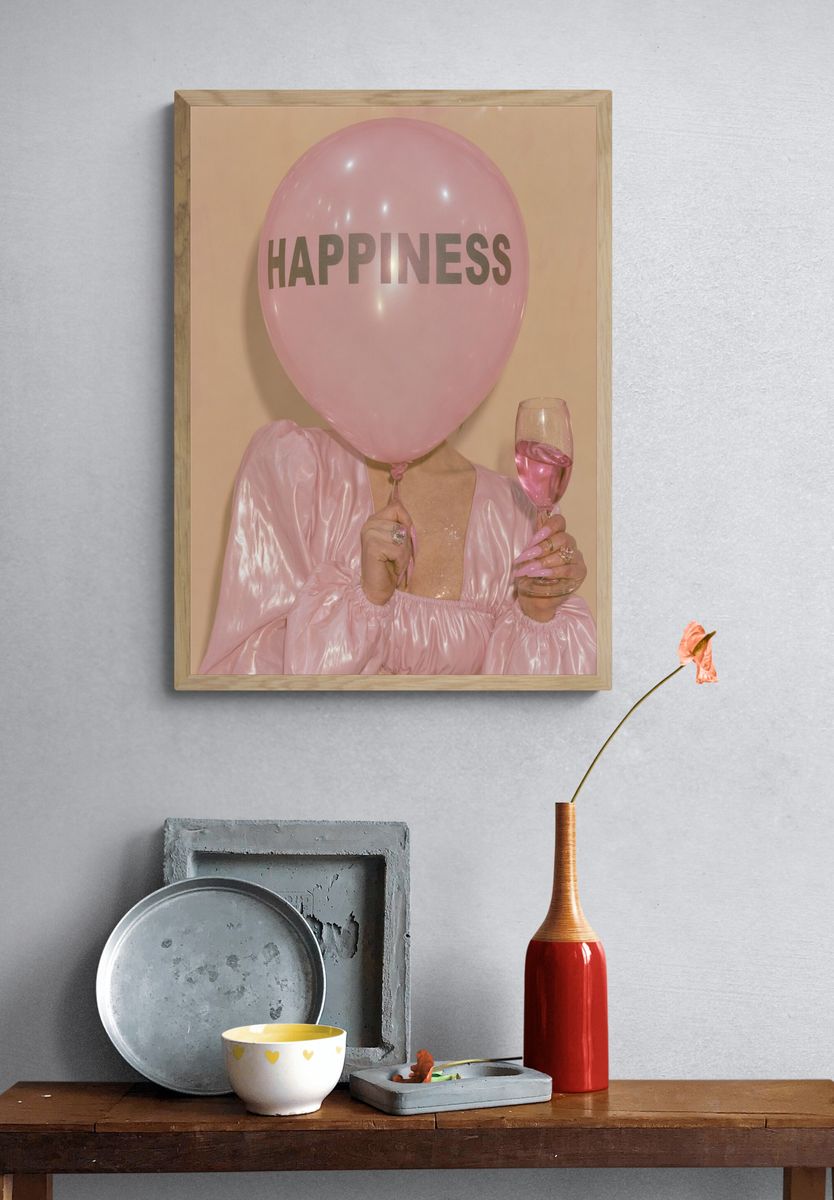 Happiness Balloon Portrait Print. — room view 3