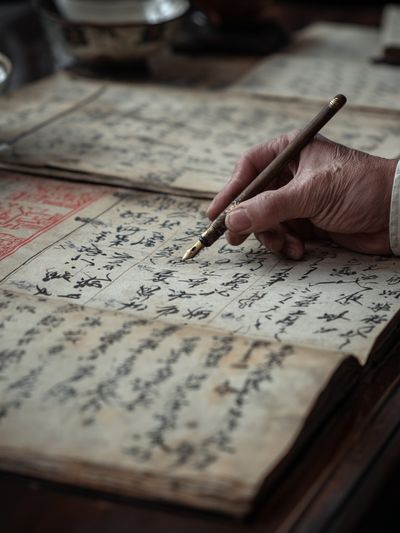 Calligraphy Manuscript Photography Poster. poster print