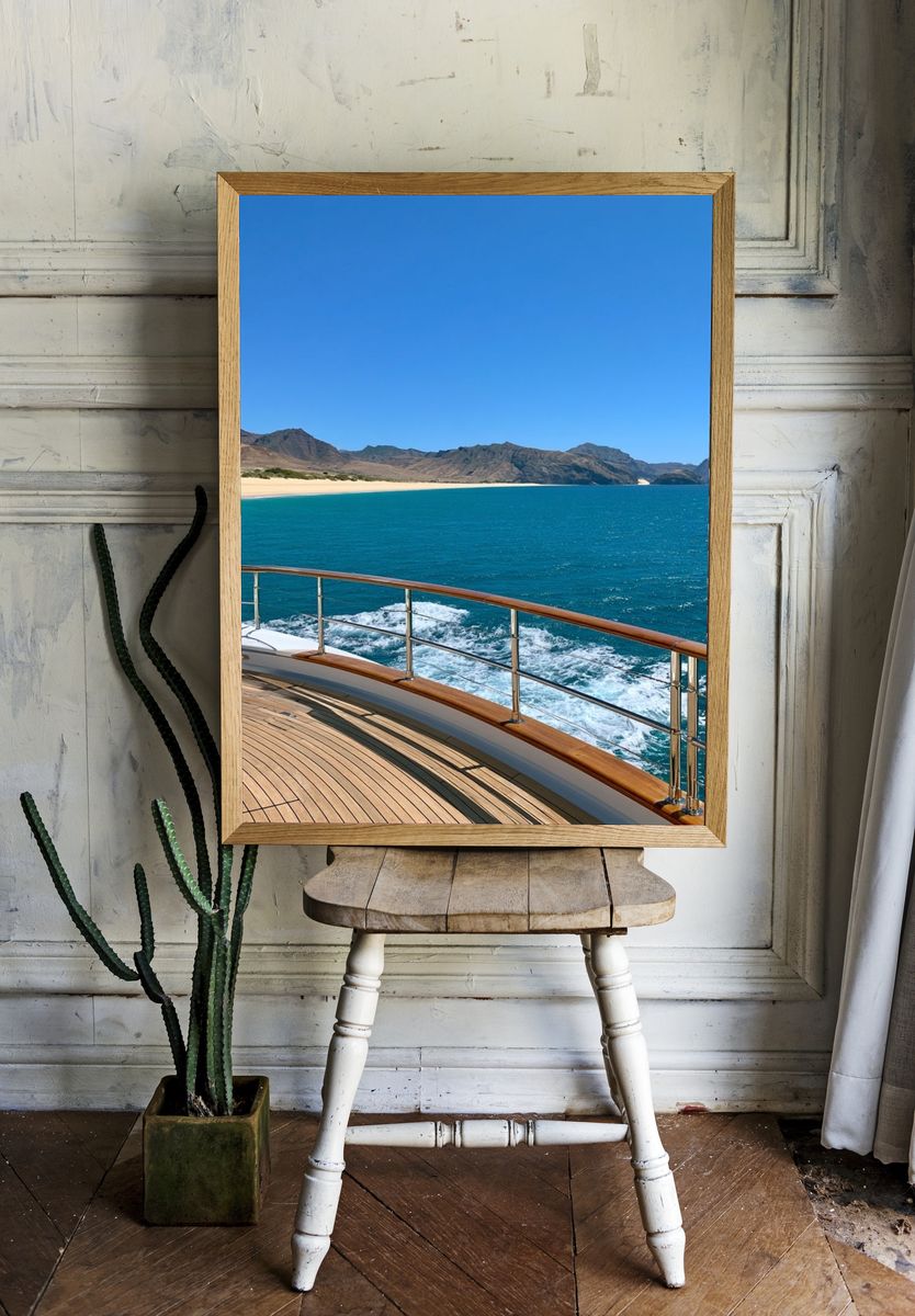 Luxury Yacht Coastal View Poster. room preview