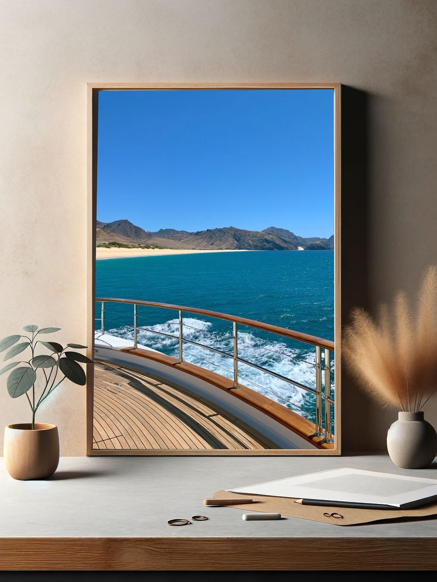Luxury Yacht Coastal View Poster. — room view 2