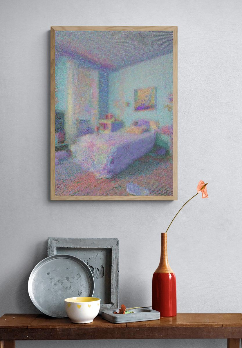 Dreamy Bedroom Interior Photography Poster. — room view 3