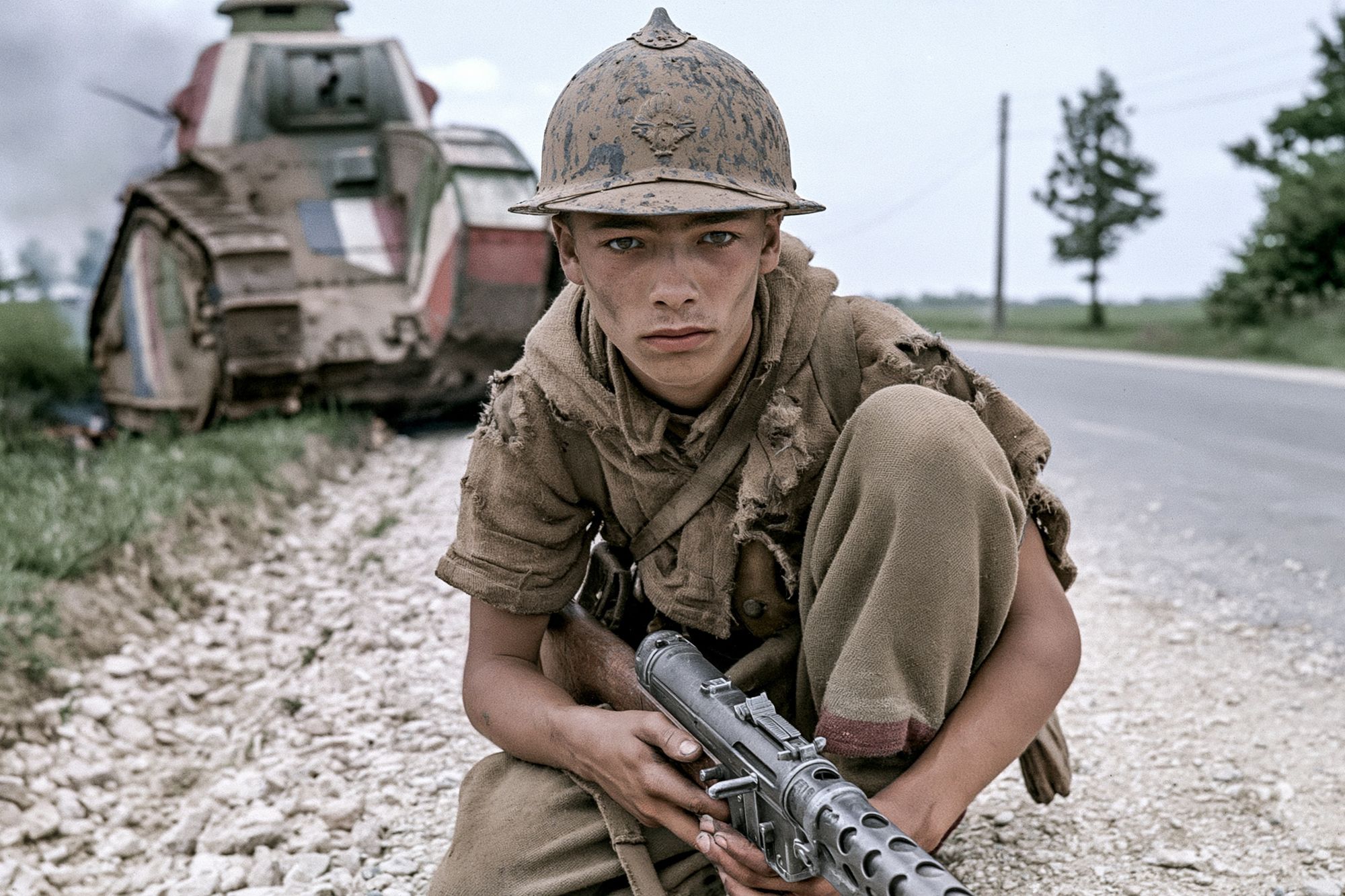 Soldier on Road Photography Poster. poster — photography art