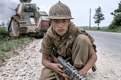Soldier on Road Photography Poster.