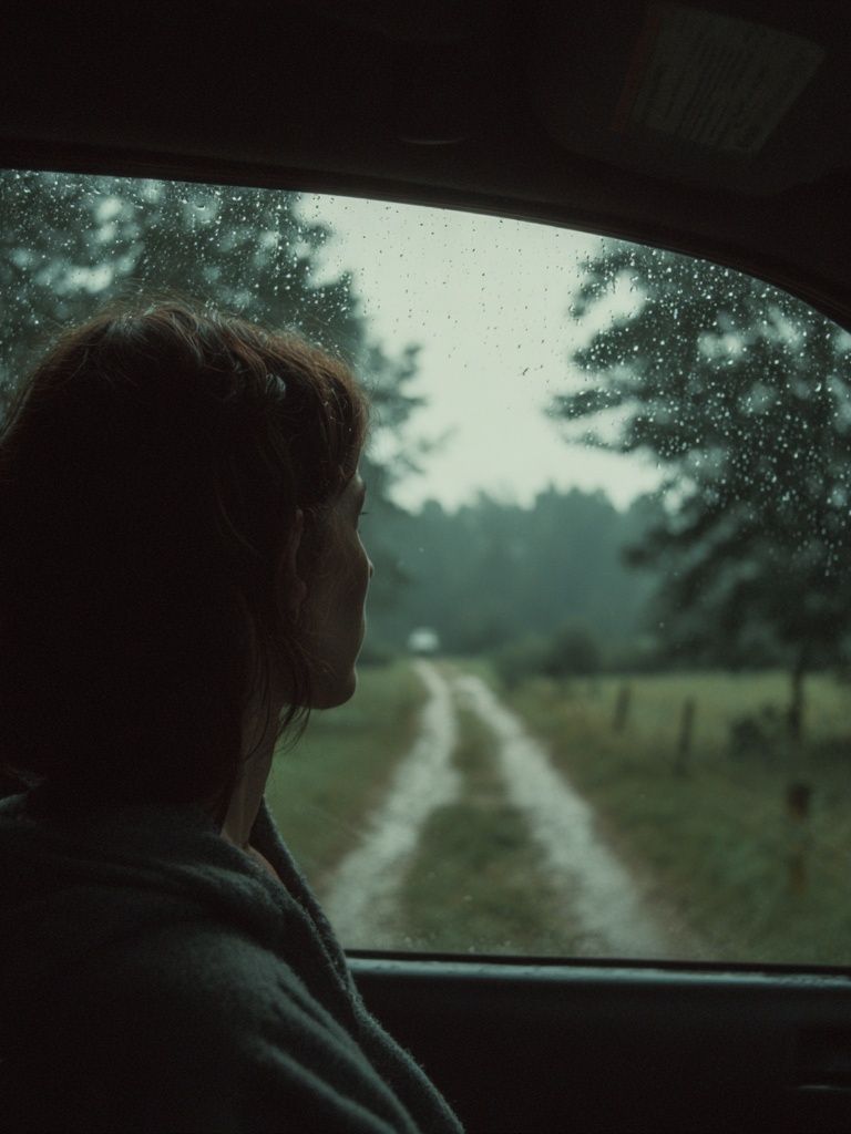 Rainy Car Window Portrait Print. poster — photography art