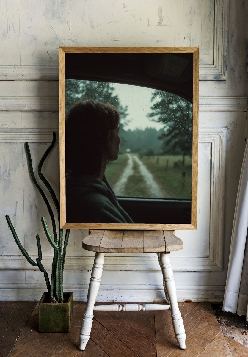 Rainy Car Window Portrait Print. — room view 1