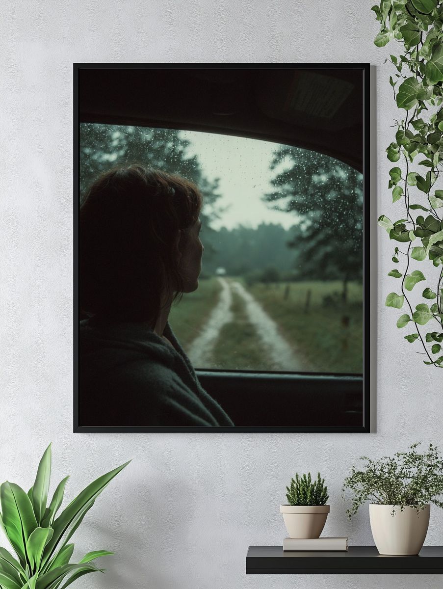 Rainy Car Window Portrait Print. — room view 4