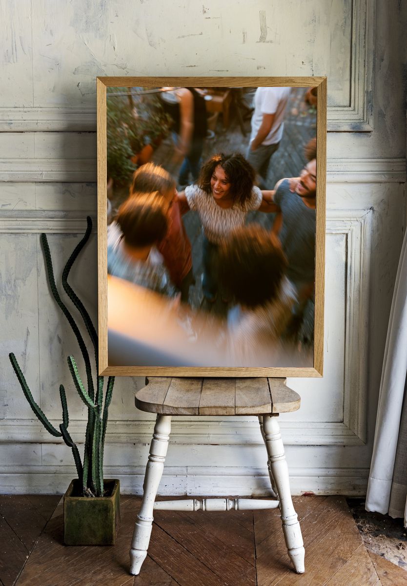 Joyful Friends Gathering Photography Poster. — room view 1