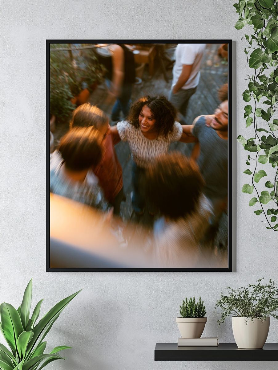 Joyful Friends Gathering Photography Poster. — room view 4
