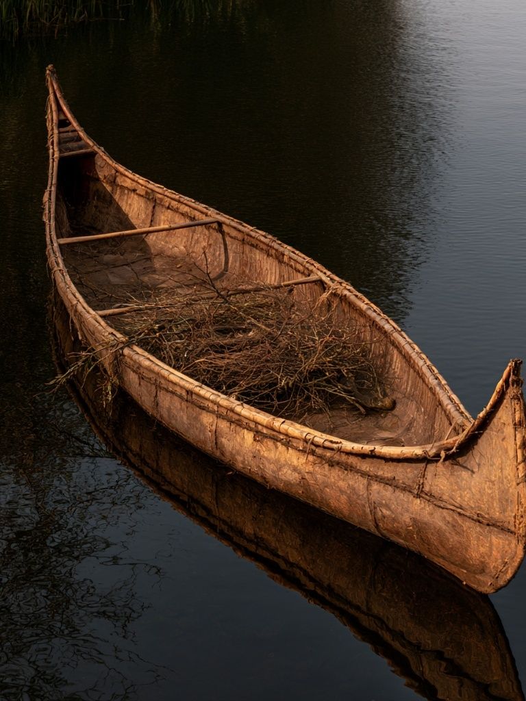 Canoe on Still Water Poster. poster detail