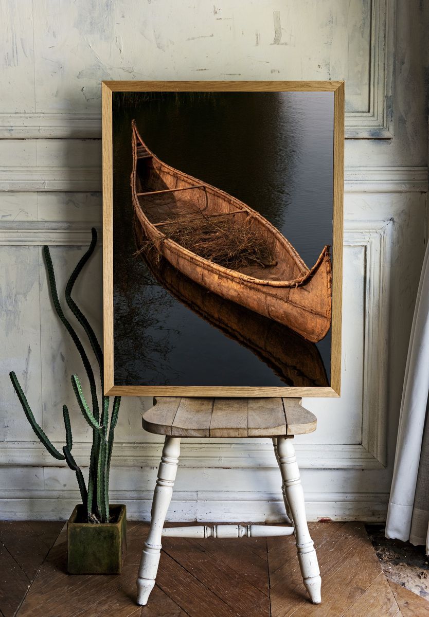 Canoe on Still Water Poster. room preview