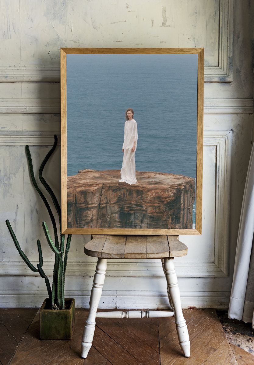 Cliffside Figure Photography Print. room preview