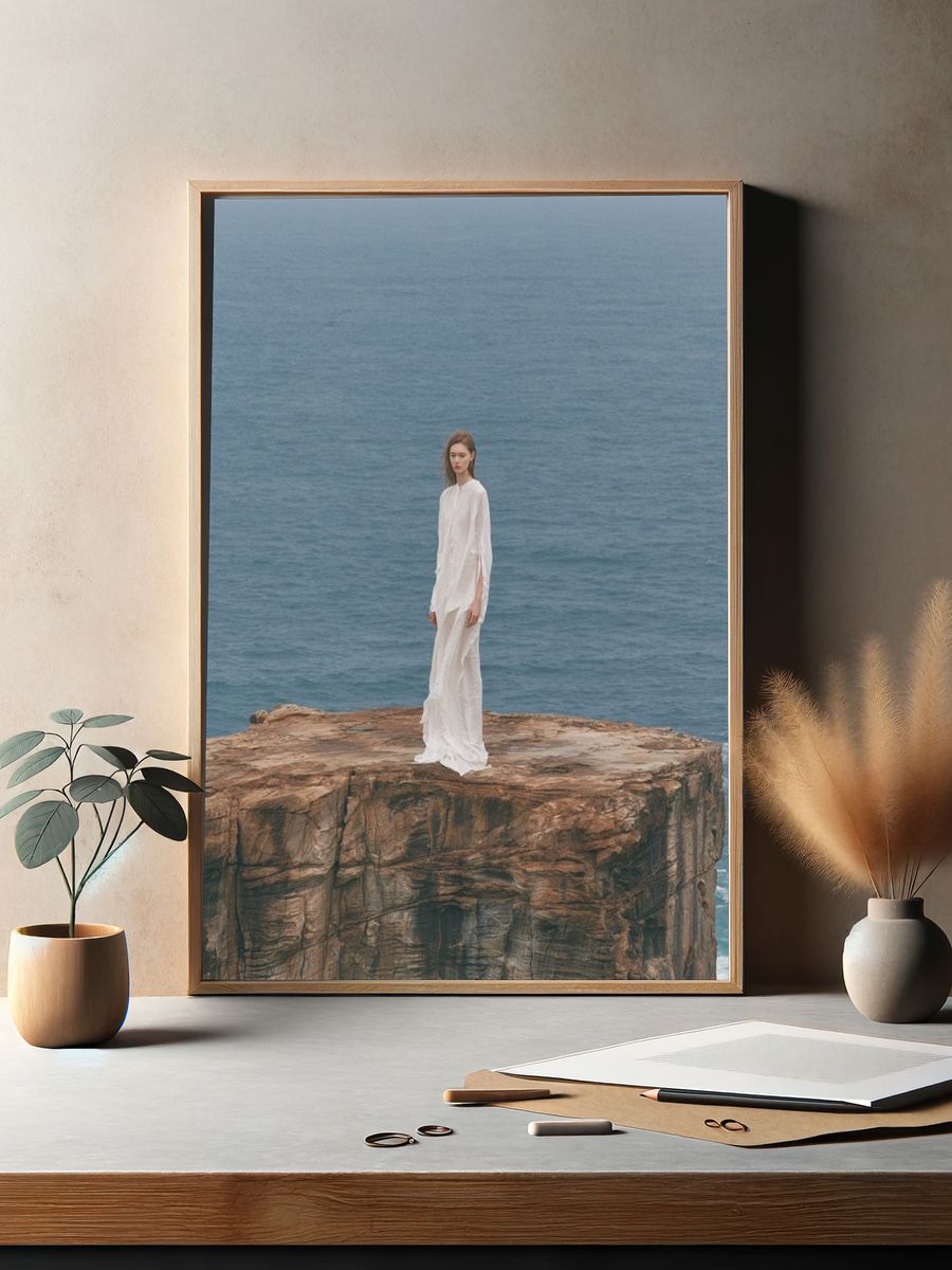 Cliffside Figure Photography Print. — room view 2