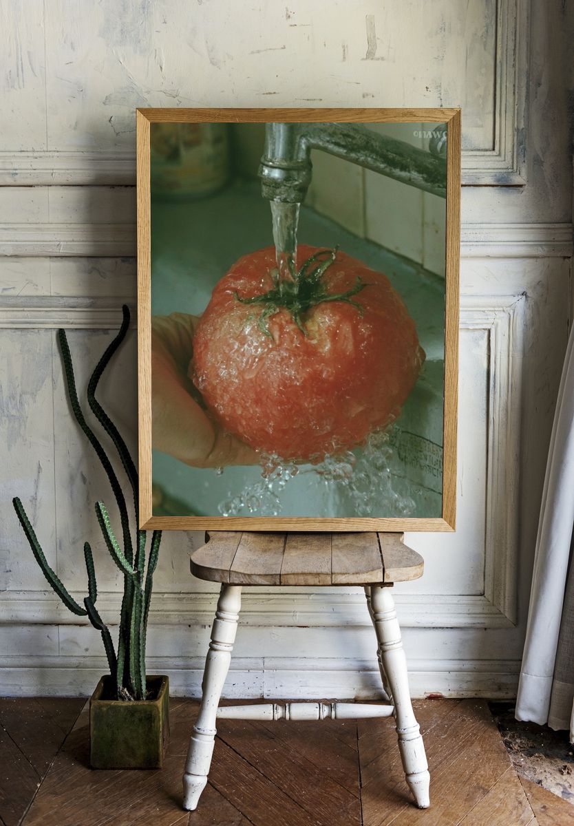 Washing Tomato Photography Print. room preview