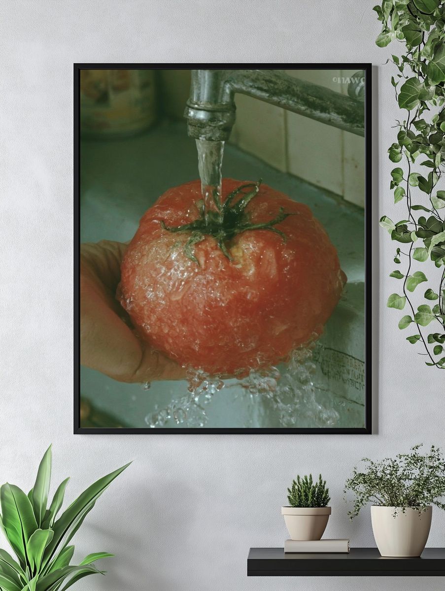Washing Tomato Photography Print. — room view 4
