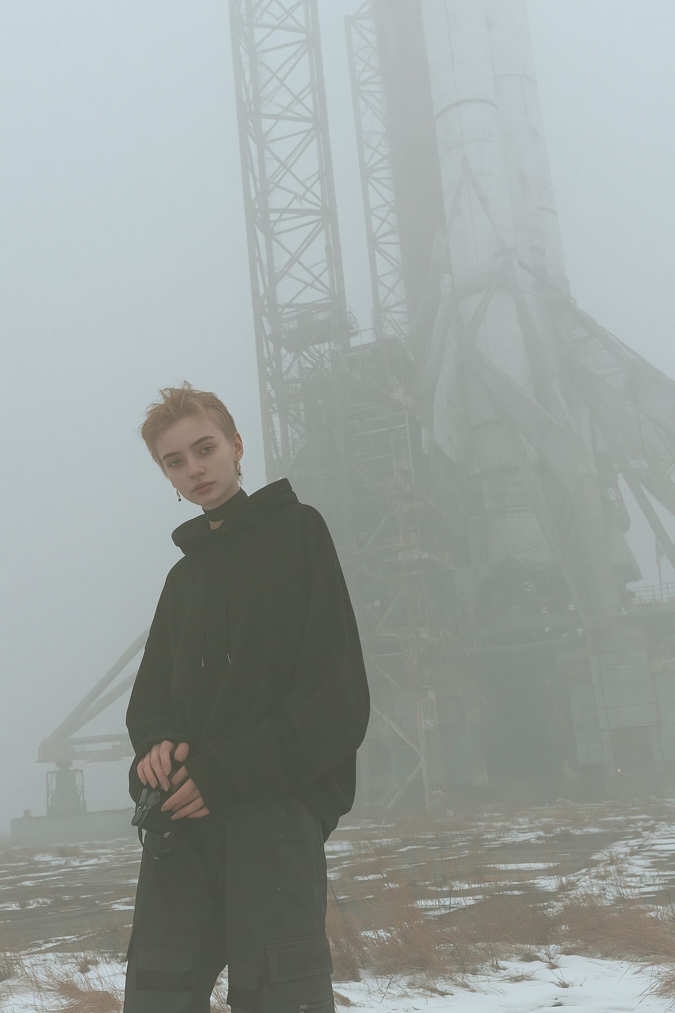 Foggy Industrial Portrait Poster. poster detail