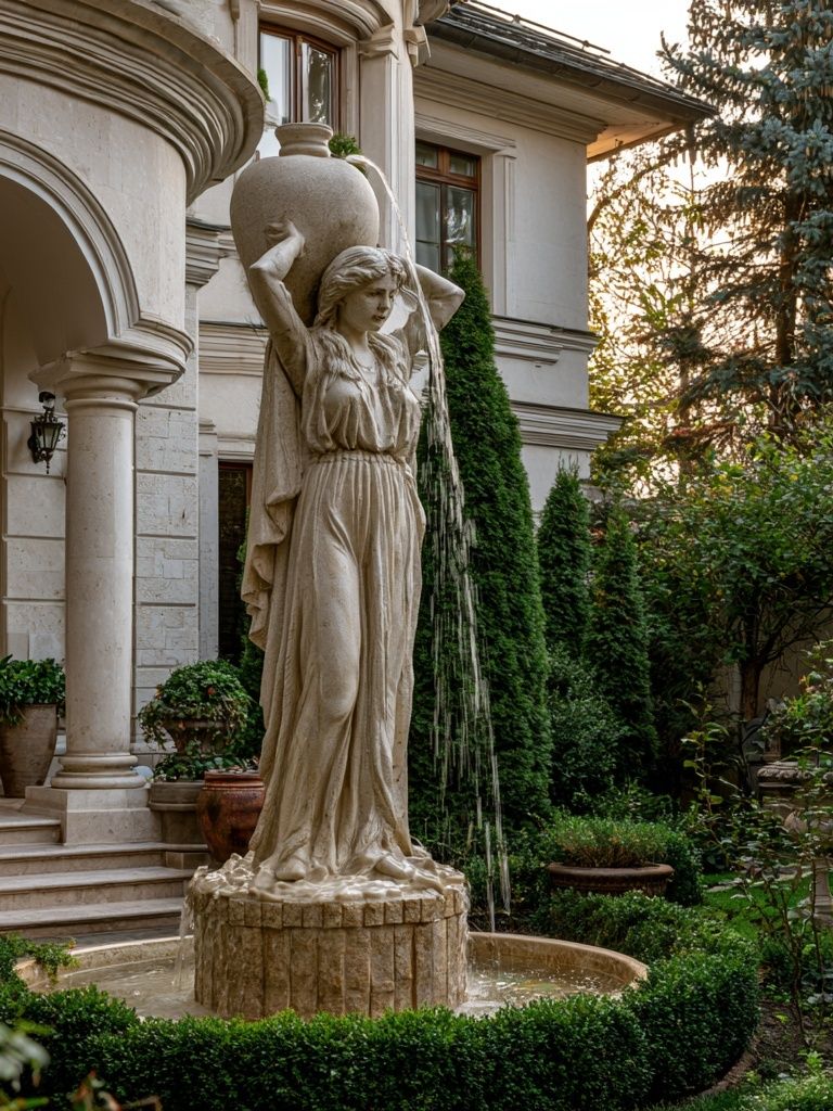 Classical Garden Fountain Photography Poster. poster detail
