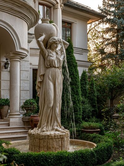 Classical Garden Fountain Photography Poster. poster