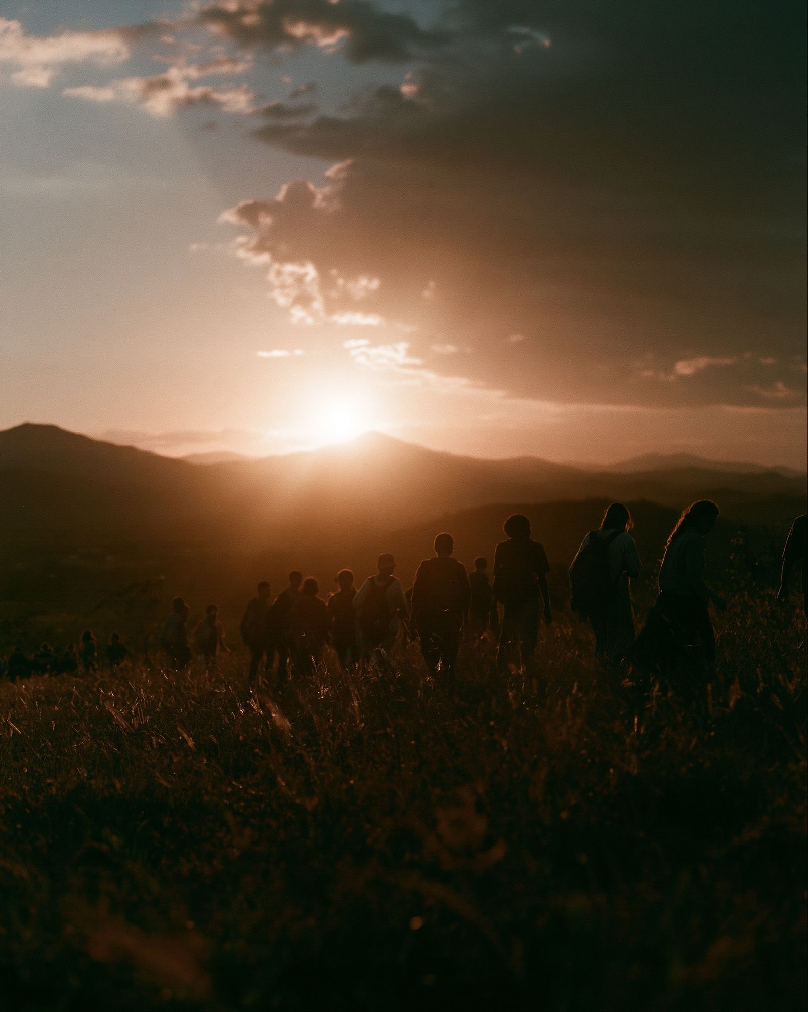 Sunset Hikers Photography Poster. poster detail