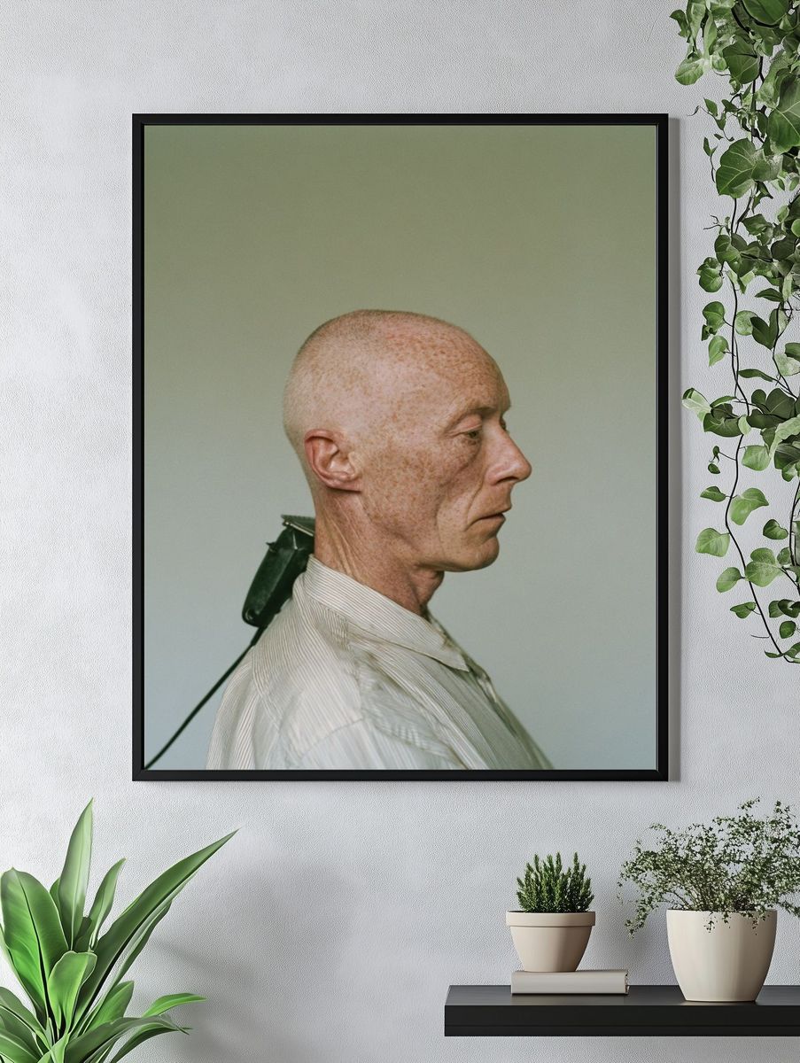 Bald Profile Portrait Print. — room view 4
