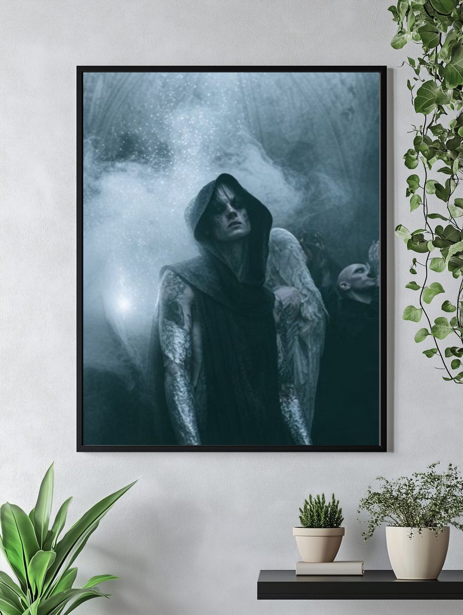 Dark Hooded Figures Photography Poster. — room view 4