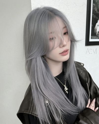 Silver Hair Portrait Photography Poster. poster